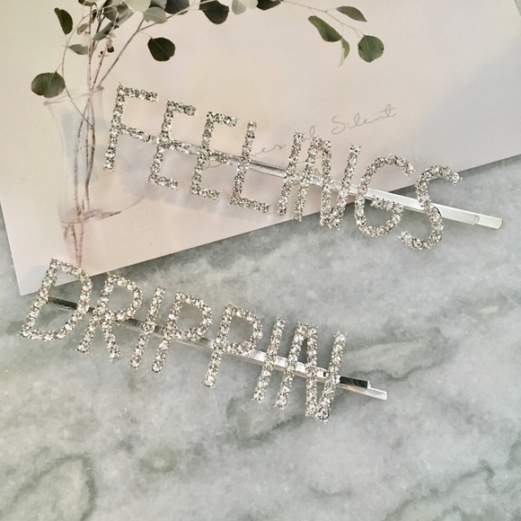 GLAM Silver Rhinestone Statement Hair Pin Clip - Picture 4 of 10